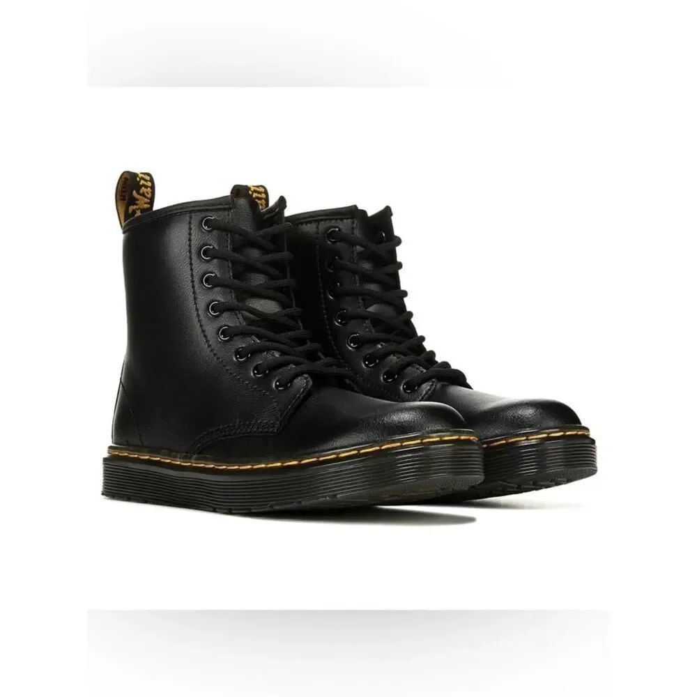 Dr. Martens Zavala Leather Combat Lace Up Boot Little/Big Kid Unisex